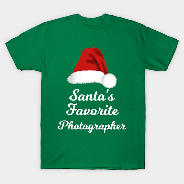 Santa's Favorite Photographer Funny Christmas T-Shirt by lightbulbmcoc